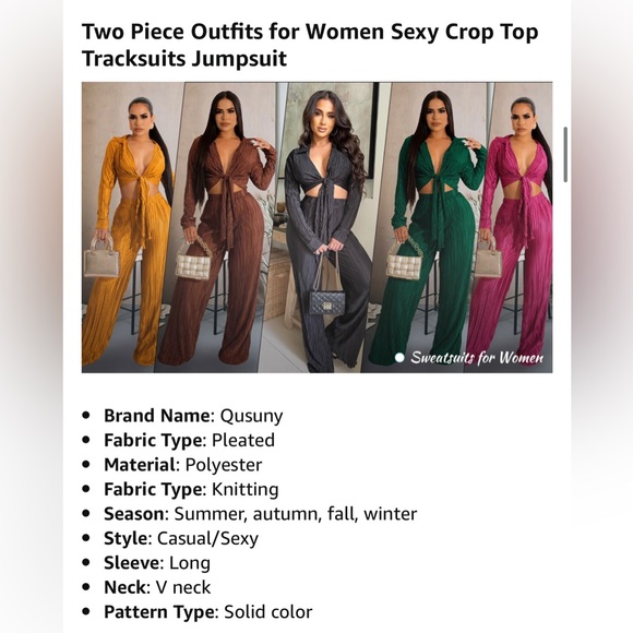 Spring Haze Gold Pleated Pant Set Size Large - Picture 8 of 16